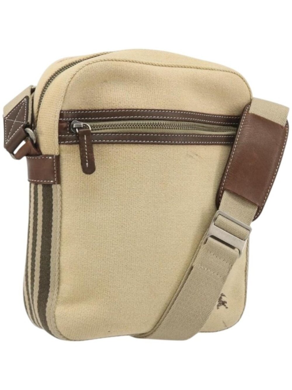 BURBERRY Blue Label Shoulder Bag Canvas Beige Silver